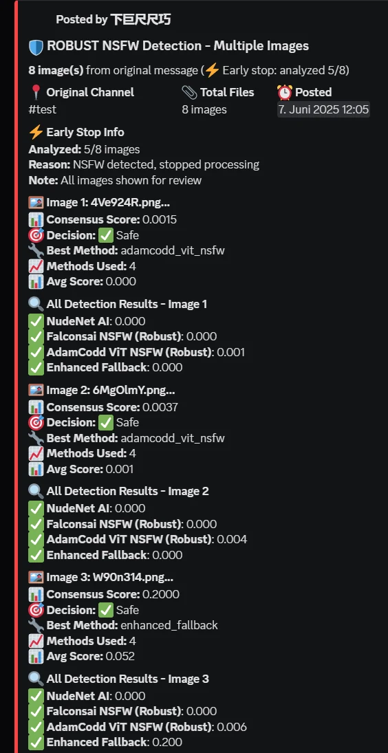 Robust multi-model NSFW detection report cross-checking several images
